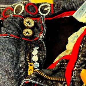 COOGI over embellished thick red stitch Y2K vintage denim (offers considered)